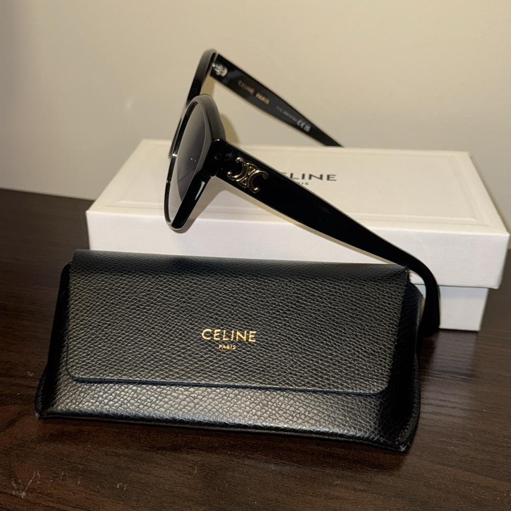 Celine Black Sunglasses with Gradient Gray Lenses - Picture 3 of 7